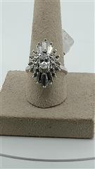 Synthetic Quartz Lady's Stone Ring Silver Stainless 6g